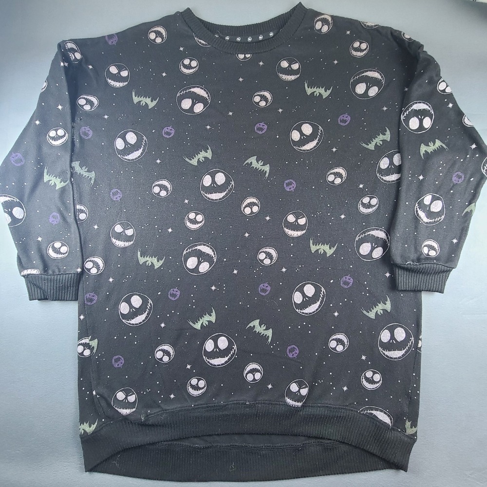 The Nightmare Before Christmas Disney Sweatshirt Women's Large Black Winter